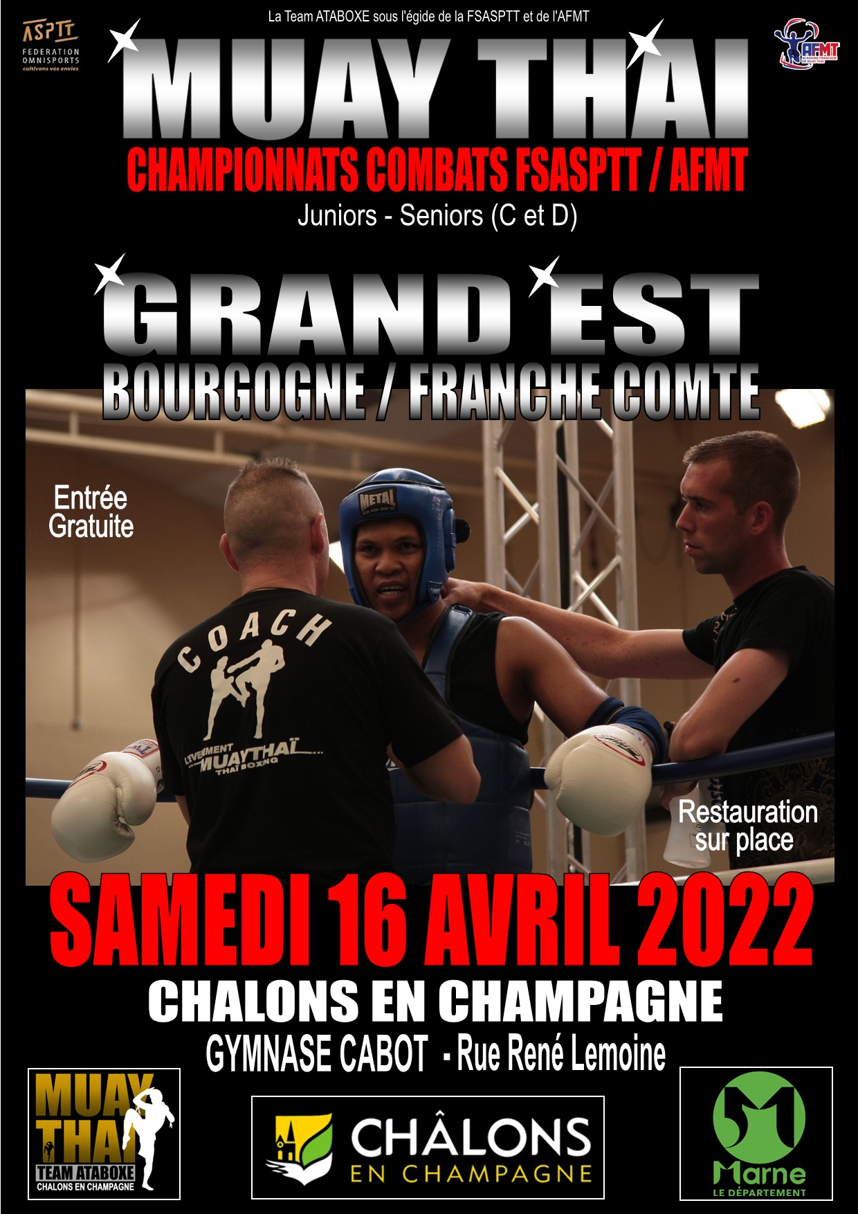 AFFICHE CHAMPIONNAT GRAND EST combat 2022